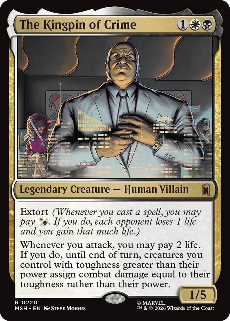 The Kingpin of Crime - Rare Legendary Creature — Human Villain card from Marvel Super Heroes