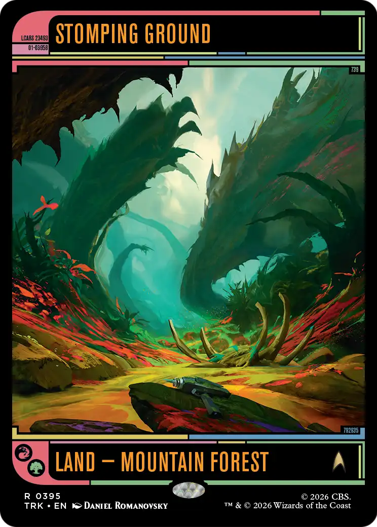 Stomping Ground - Rare Land — Mountain Forest card from Star Trek