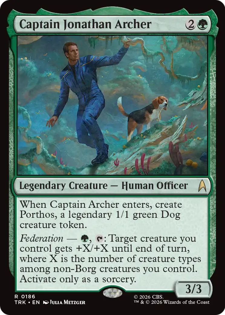 Captain Jonathan Archer - Rare Legendary Creature — Human Officer card from Star Trek