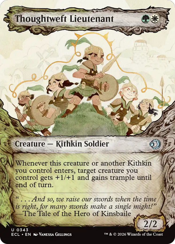 Thoughtweft Lieutenant - Uncommon Creature — Kithkin Soldier card from Lorwyn Eclipsed