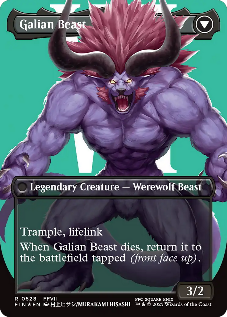 Back face of Vincent Valentine // Galian Beast - Legendary Creature — Werewolf Beast card