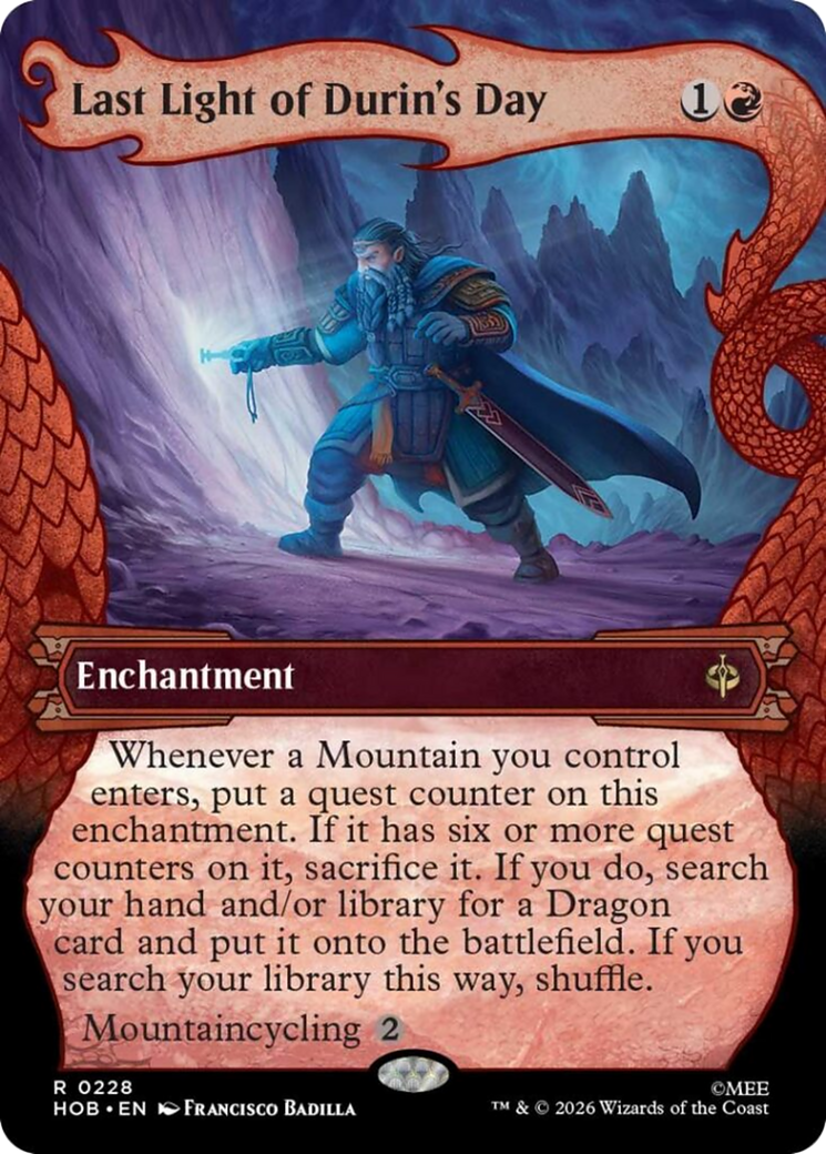 Last Light of Durin's Day - Rare Enchantment card from The Hobbit