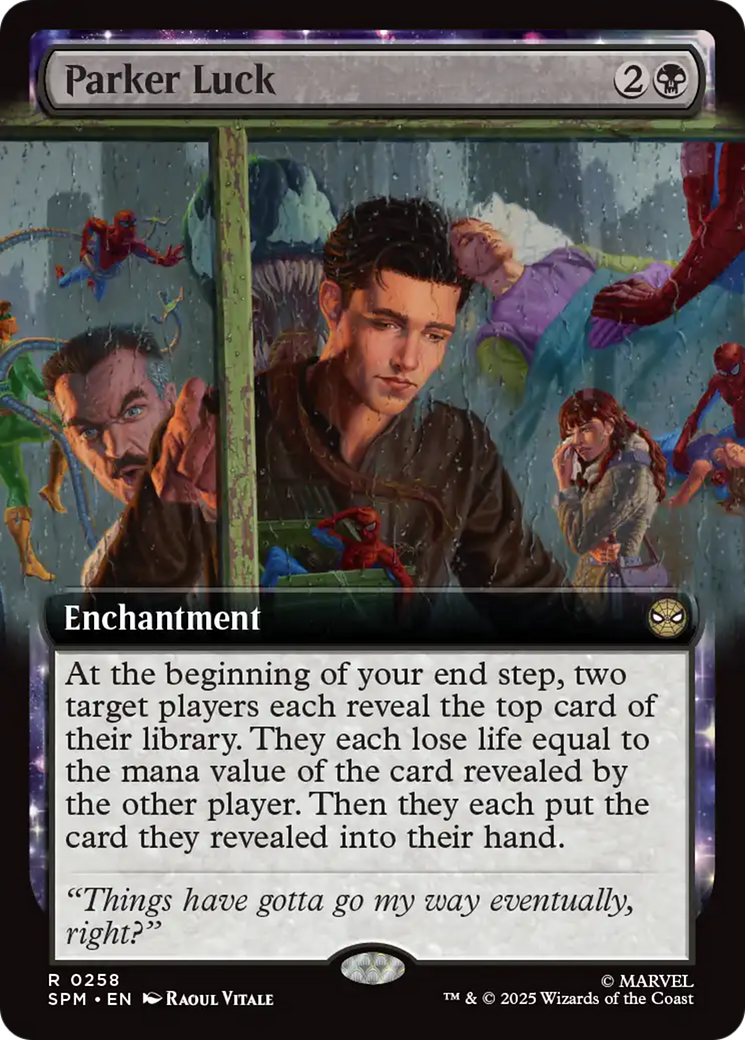 Parker Luck - Rare Enchantment card from Marvel's Spider-Man