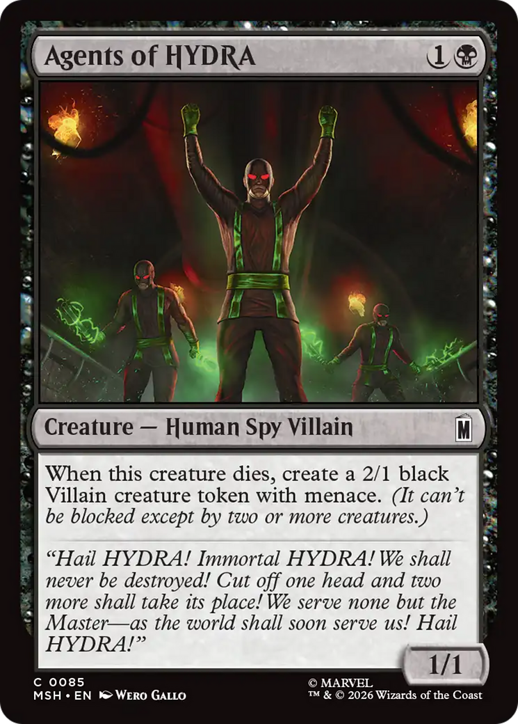 Agents of HYDRA - Common Creature — Human Spy Villain card from Marvel Super Heroes