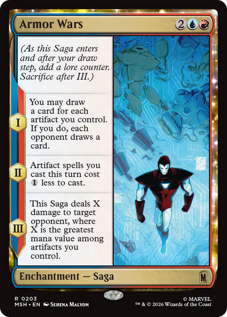 Armor Wars - Rare Enchantment — Saga card from Marvel Super Heroes