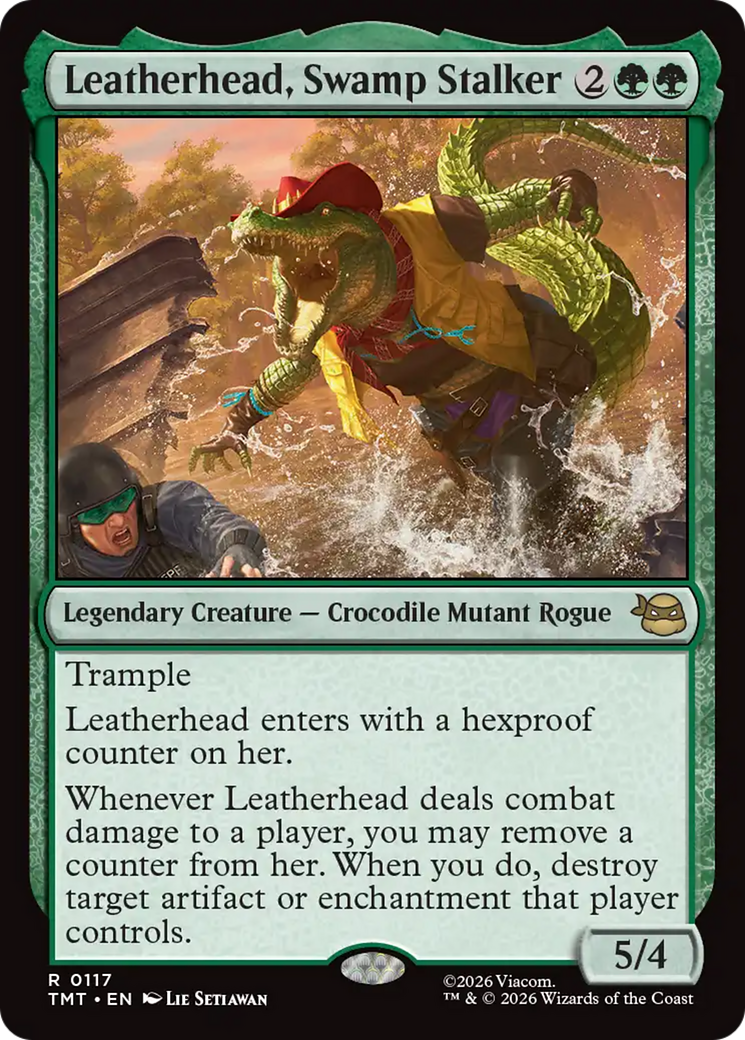 Leatherhead, Swamp Stalker - Rare Legendary Creature — Crocodile Mutant Rogue card from Teenage Mutant Ninja Turtles