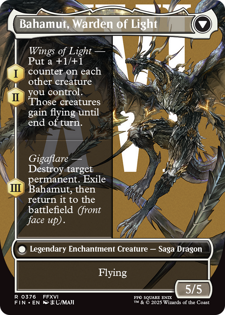 Back face of Dion, Bahamut's Dominant // Bahamut, Warden of Light - Legendary Creature — Human Noble Knight card