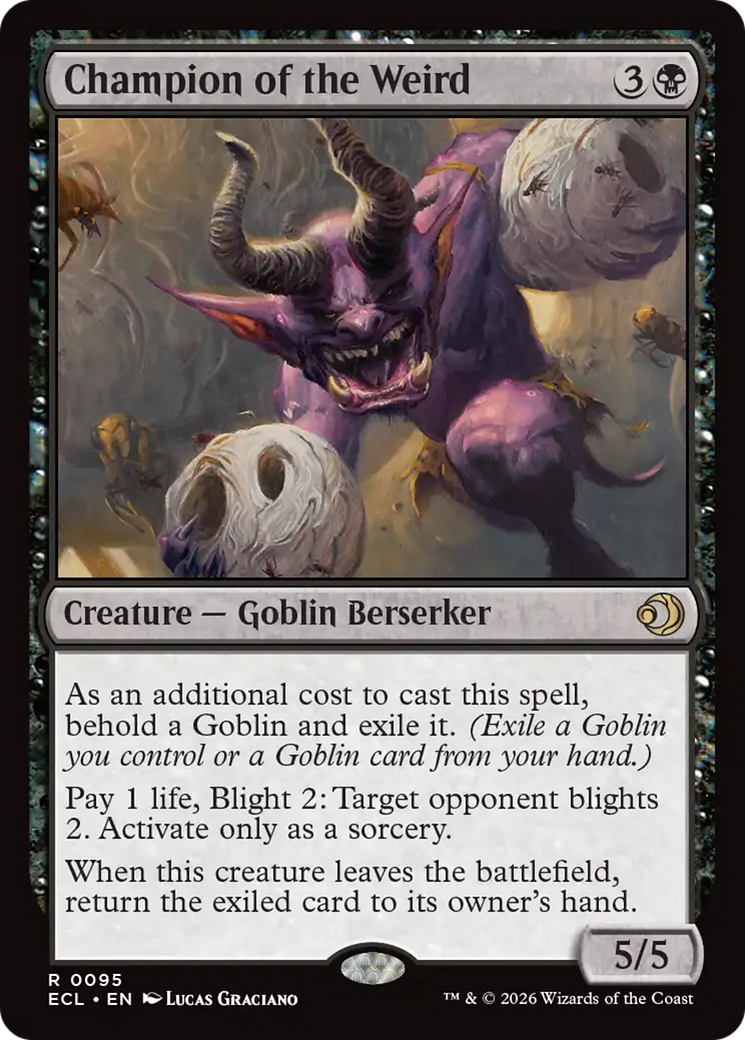 Champion of the Weird - Rare Creature — Goblin Berserker card from Lorwyn Eclipsed
