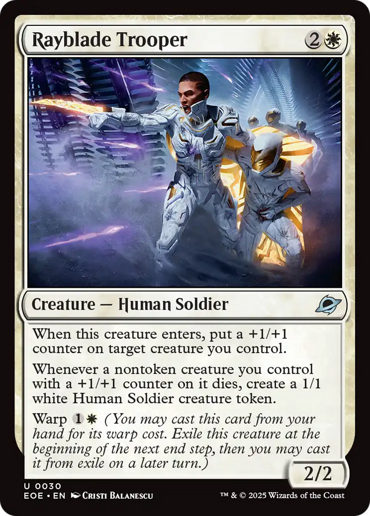 Rayblade Trooper - Uncommon Creature — Human Soldier card from Edge of Eternities