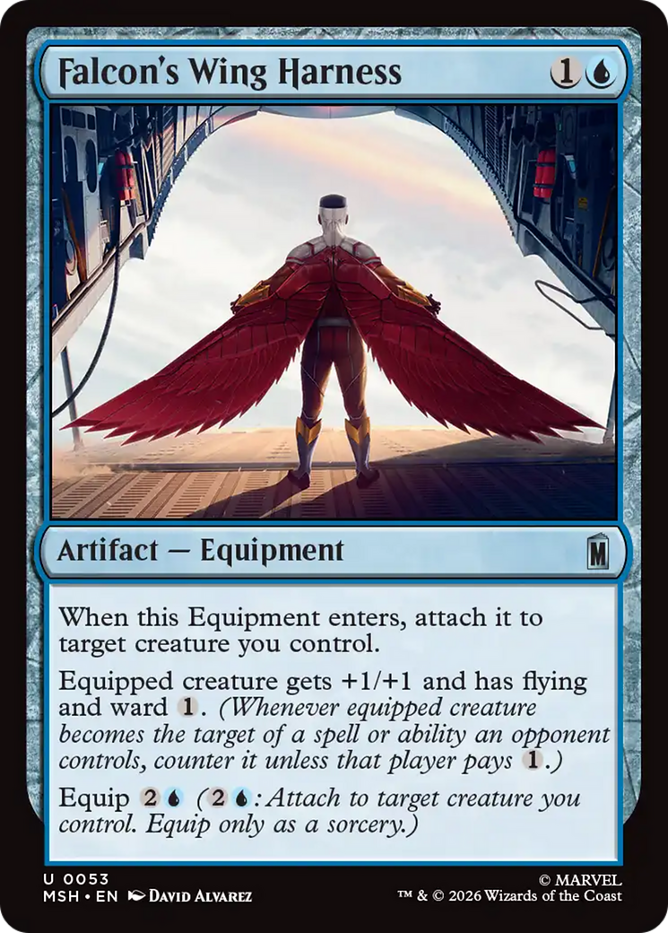 Falcon's Wing Harness - Uncommon Artifact — Equipment card from Marvel Super Heroes