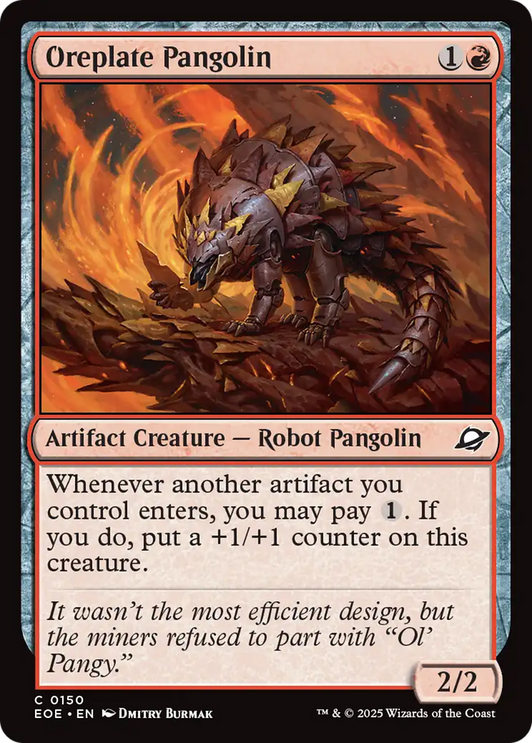 Oreplate Pangolin - Common Artifact Creature — Robot Pangolin card from Edge of Eternities