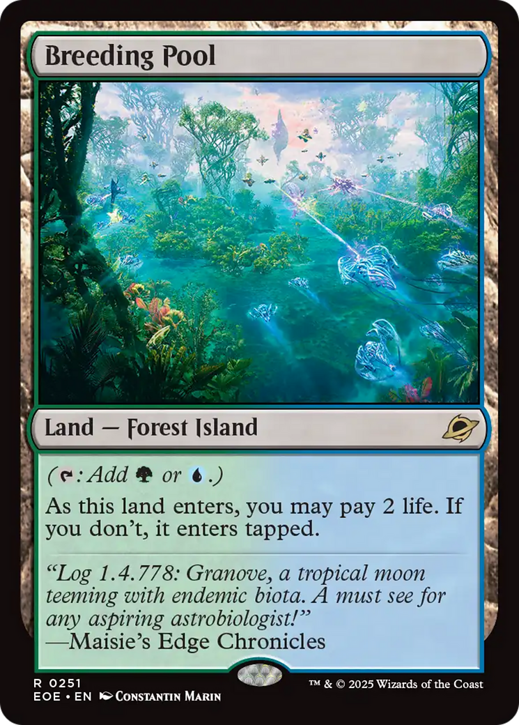 Breeding Pool - Rare Land — Forest Island card from Edge of Eternities