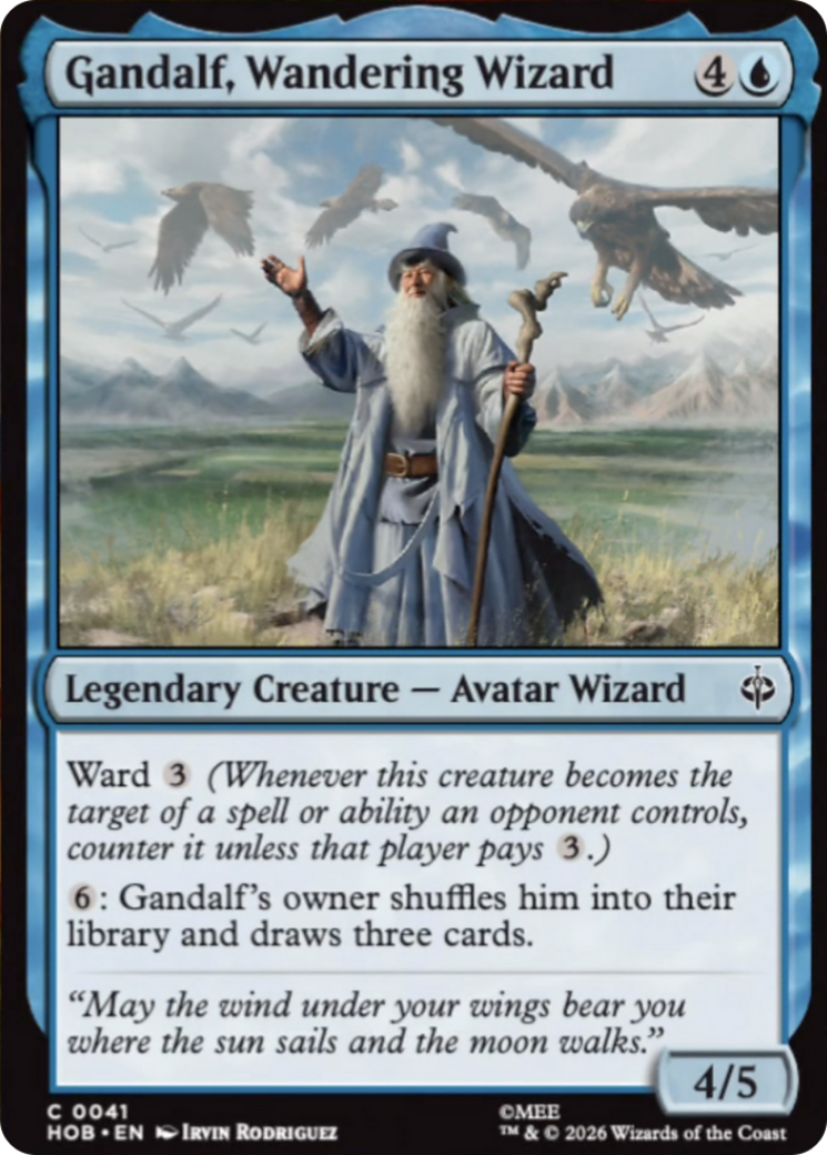 Gandalf, Wandering Wizard - Common Legendary Creature — Avatar Wizard card from The Hobbit