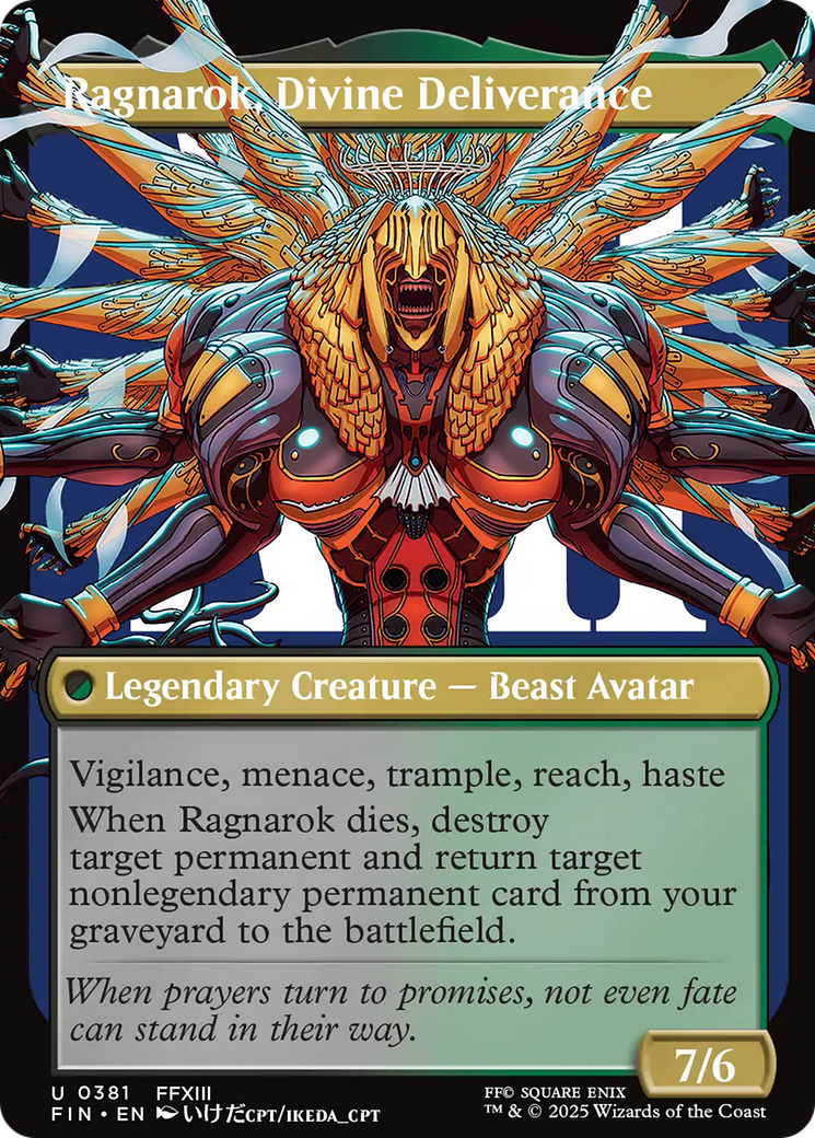 Ragnarok, Divine Deliverance // Vanille, Cheerful l'Cie - Uncommon Legendary Creature — Beast Avatar card from Final Fantasy