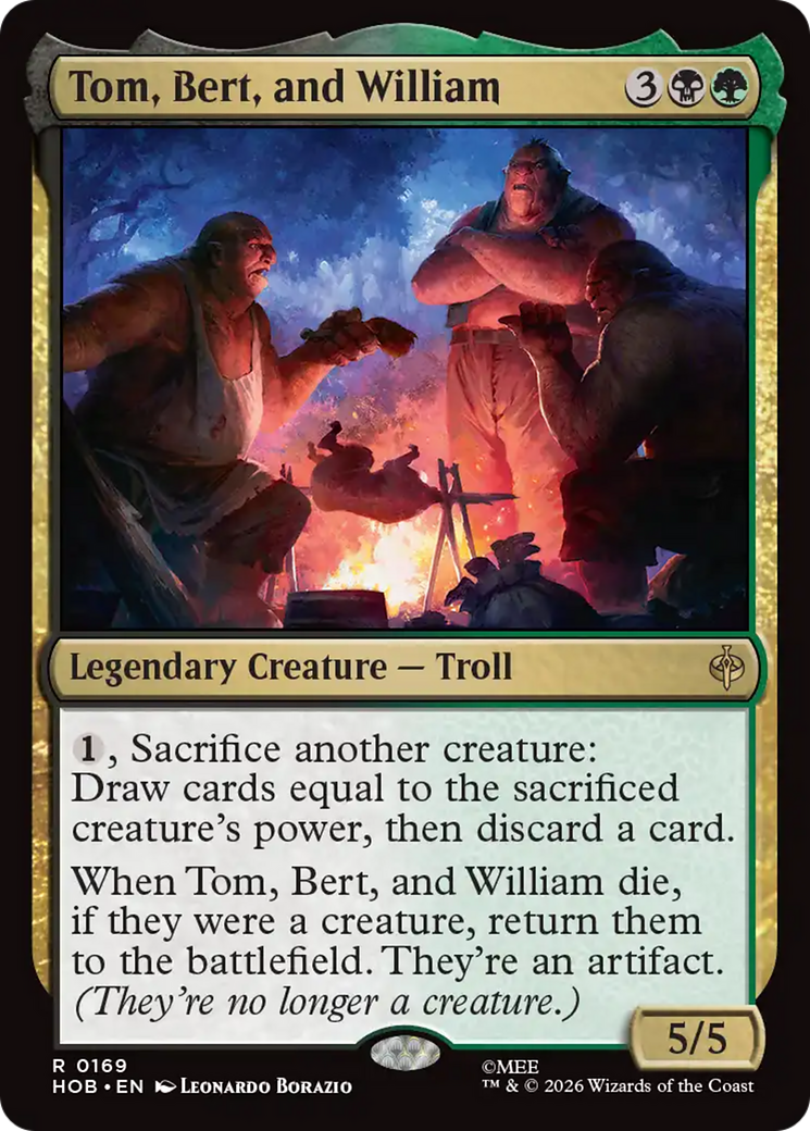 Tom, Bert, and William - Rare Legendary Creature — Troll card from The Hobbit