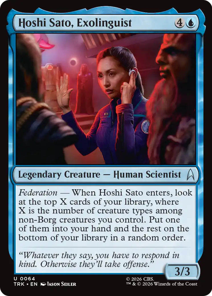 Hoshi Sato, Exolinguist - Uncommon Legendary Creature — Human Scientist card from Star Trek