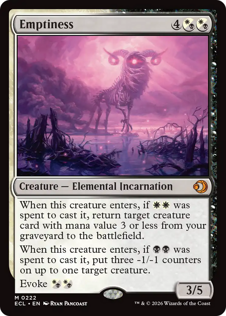 Emptiness - Mythic Creature — Elemental Incarnation card from Lorwyn Eclipsed