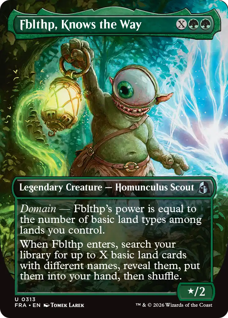 Fblthp, Knows the Way - Uncommon Legendary Creature — Homunculus Scout card from Reality Fracture