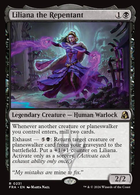 Liliana the Repentant - Rare card from Reality Fracture