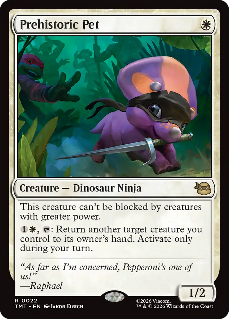 Prehistoric Pet - Rare Creature — Dinosaur Ninja card from Teenage Mutant Ninja Turtles