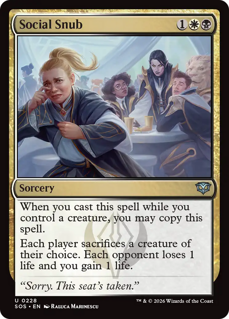 Social Snub - Uncommon Sorcery card from Secrets of Strixhaven