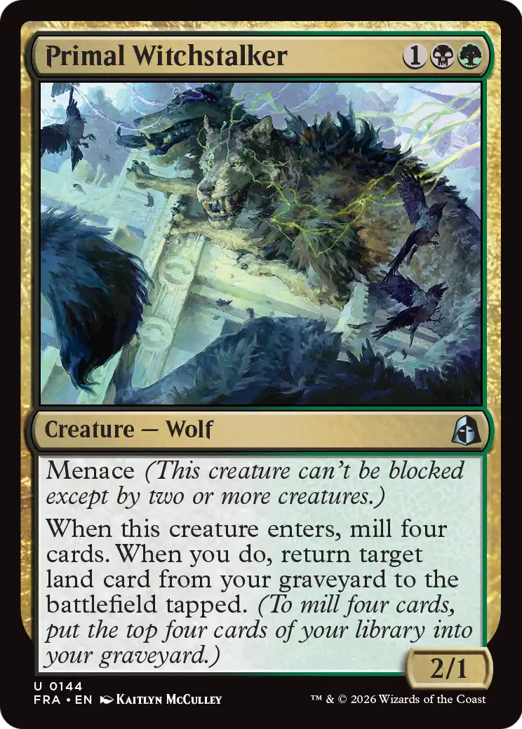 Primal Witchstalker - Uncommon Creature — Wolf card from Reality Fracture