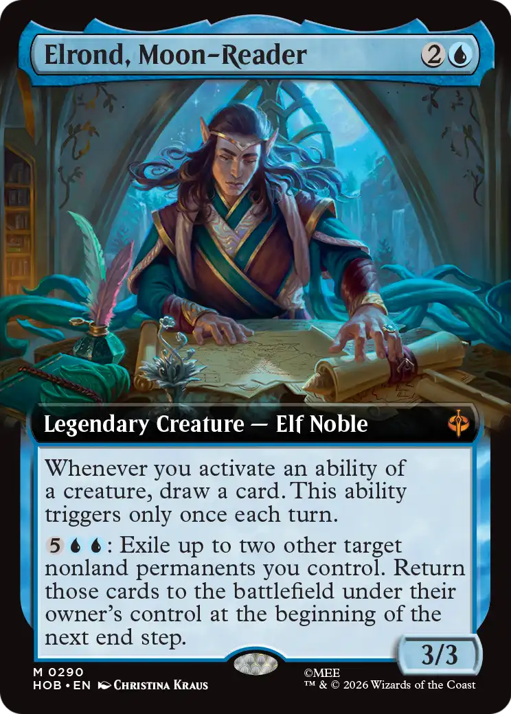 Elrond, Moon-Reader - Mythic Legendary Creature — Elf Noble card from The Hobbit