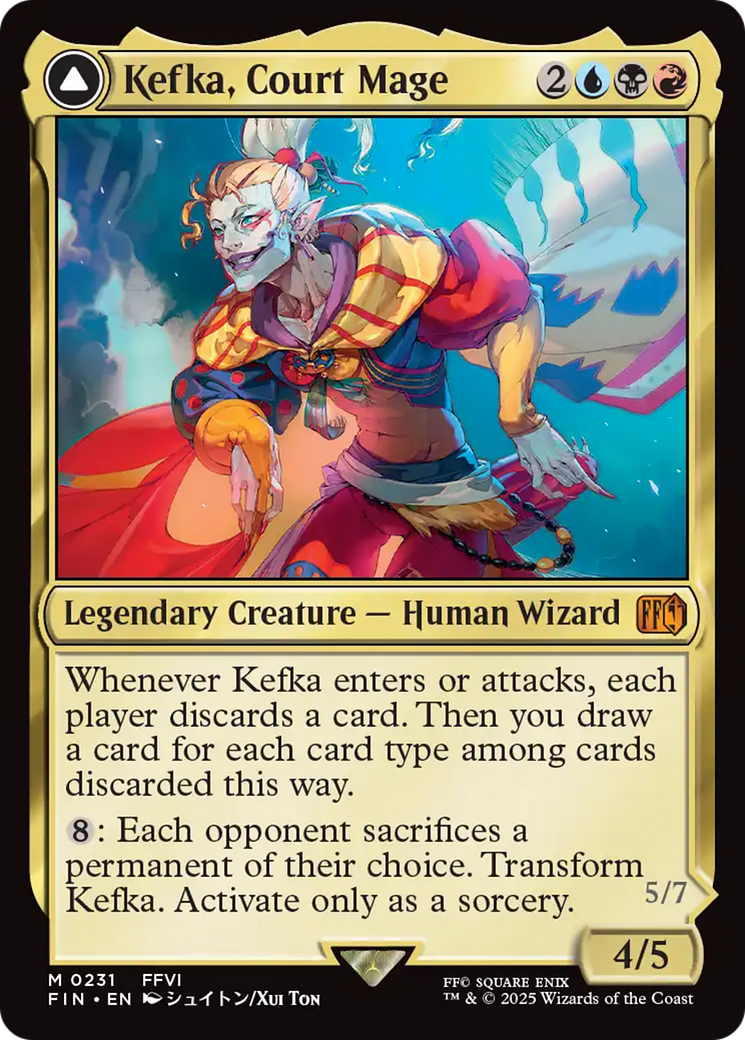 Kefka, Court Mage // Kefka, Ruler of Ruin - Mythic Legendary Creature — Avatar Wizard card from Final Fantasy