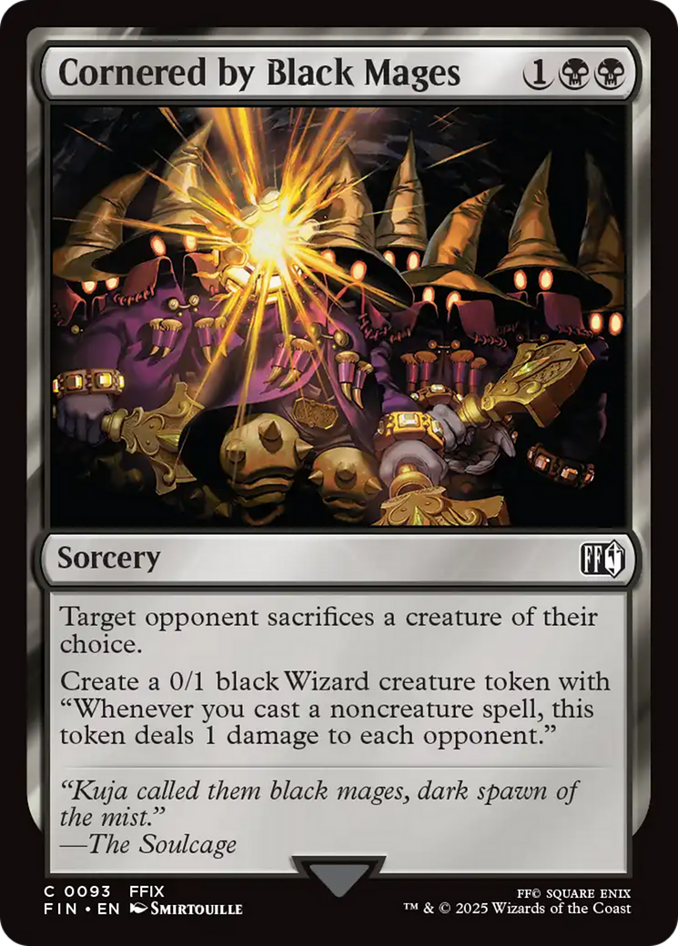 Cornered by Black Mages - Common Sorcery card from Final Fantasy