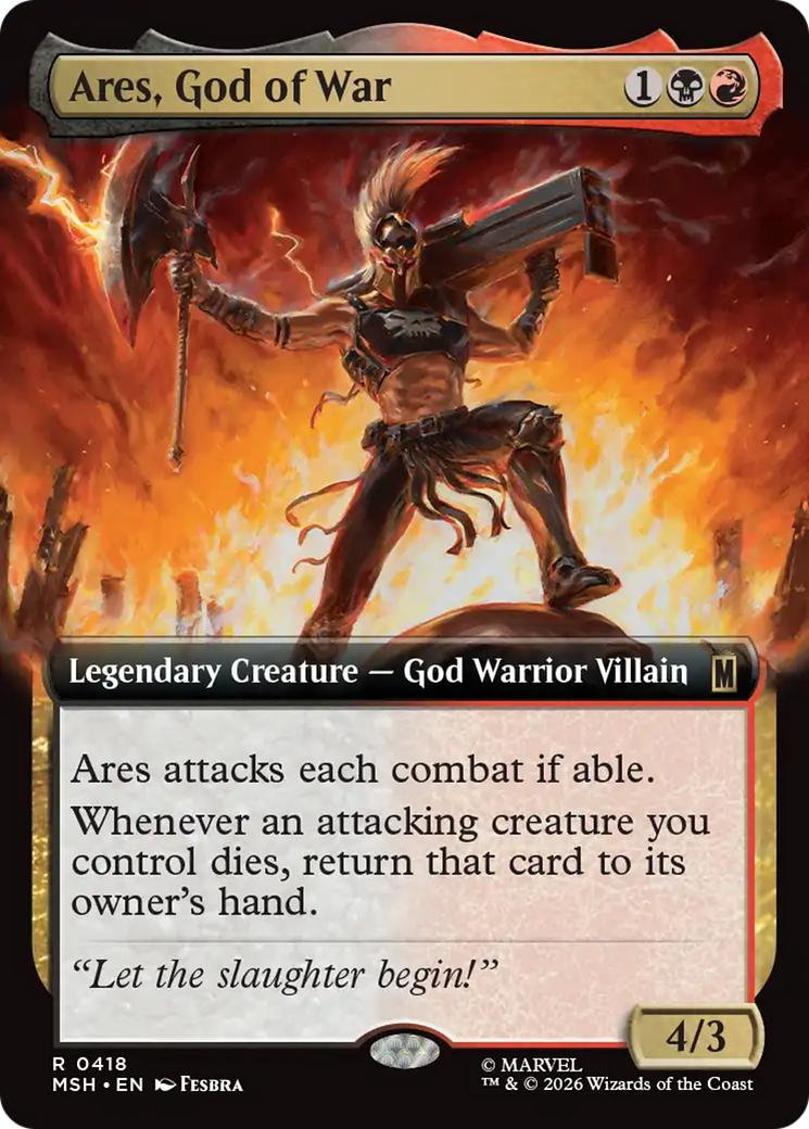 Ares, God of War - Rare Legendary Creature — God Warrior Villain card from Marvel Super Heroes