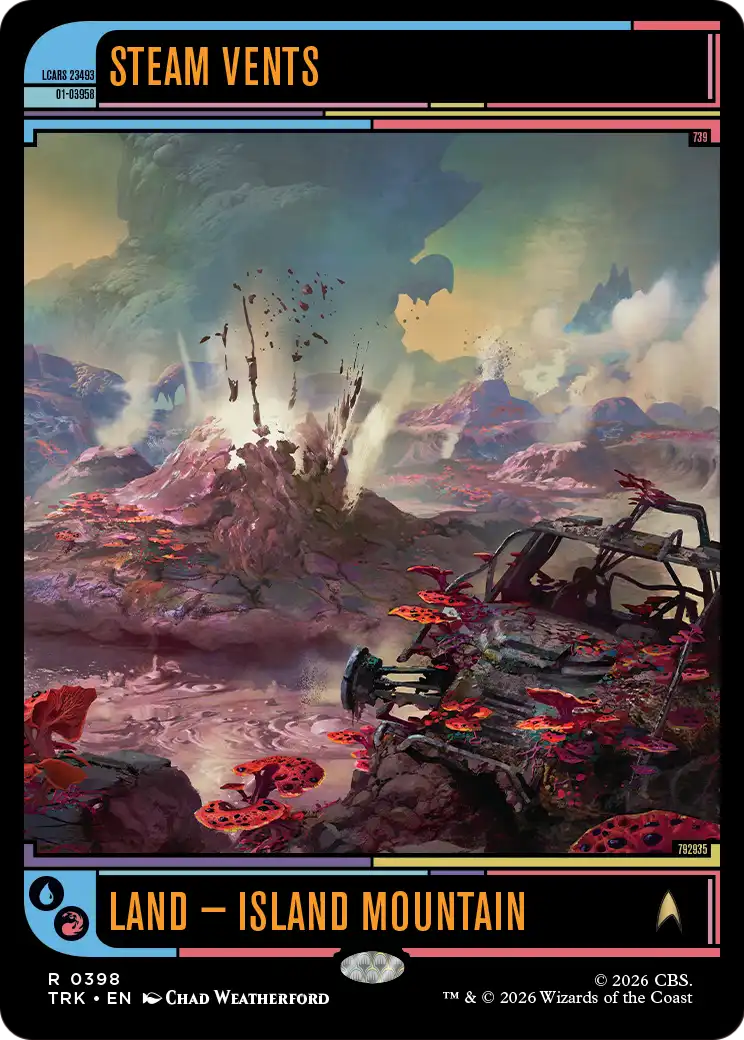 Steam Vents - Rare Land — Island Mountain card from Star Trek
