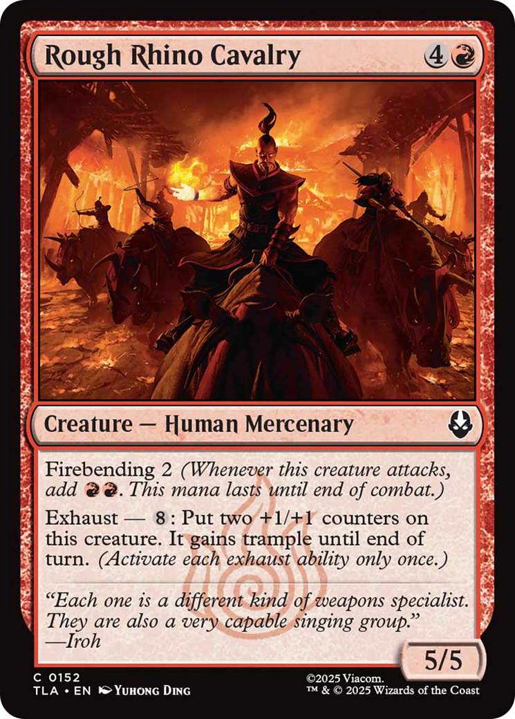 Rough Rhino Cavalry - Common Creature — Human Mercenary card from Avatar: The Last Airbender