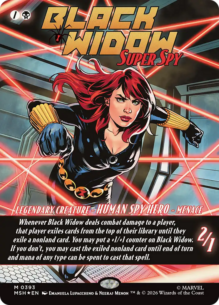 Black Widow, Super Spy - Mythic Legendary Creature — Human Spy Hero card from Marvel Super Heroes