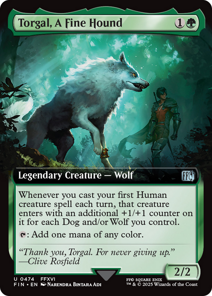Torgal, A Fine Hound - Uncommon Legendary Creature — Wolf card from Final Fantasy
