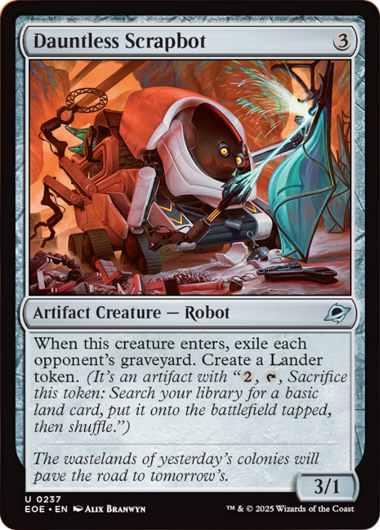 Dauntless Scrapbot - Uncommon Artifact Creature — Robot card from Edge of Eternities
