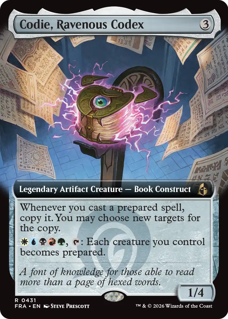 Codie, Ravenous Codex - Rare Legendary Artifact Creature — Book Construct card from Reality Fracture