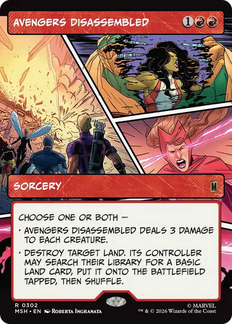 Avengers Disassembled - Rare Sorcery card from Marvel Super Heroes
