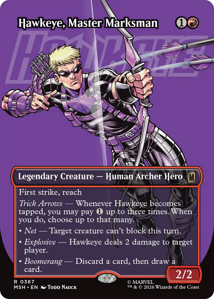 Hawkeye, Master Marksman - Rare Legendary Creature — Human Archer Hero card from Marvel Super Heroes