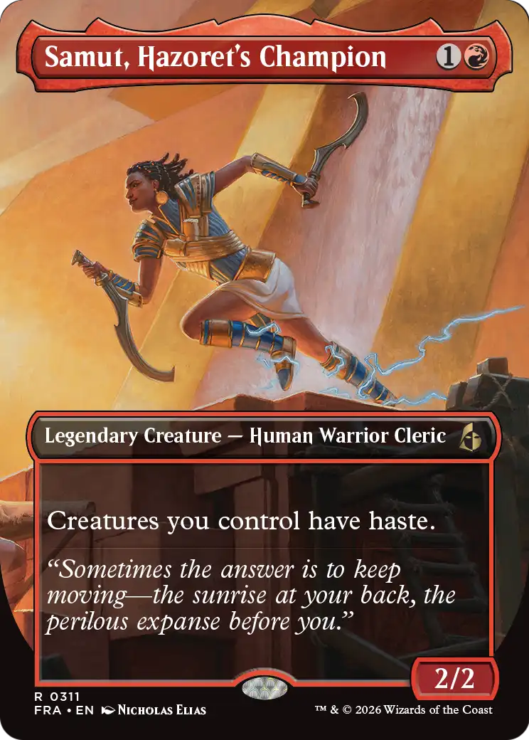 Samut, Hazoret's Champion - Rare Legendary Creature — Human Warrior Cleric card from Reality Fracture