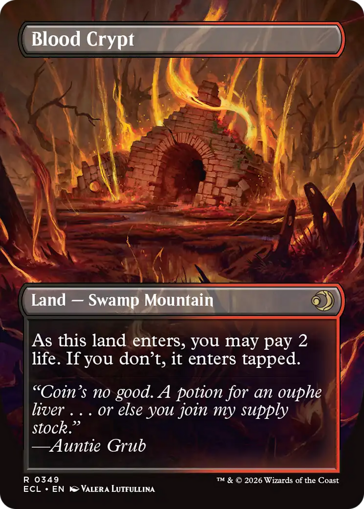 Back face of Blood Crypt // Blood Crypt - Land — Swamp Mountain card