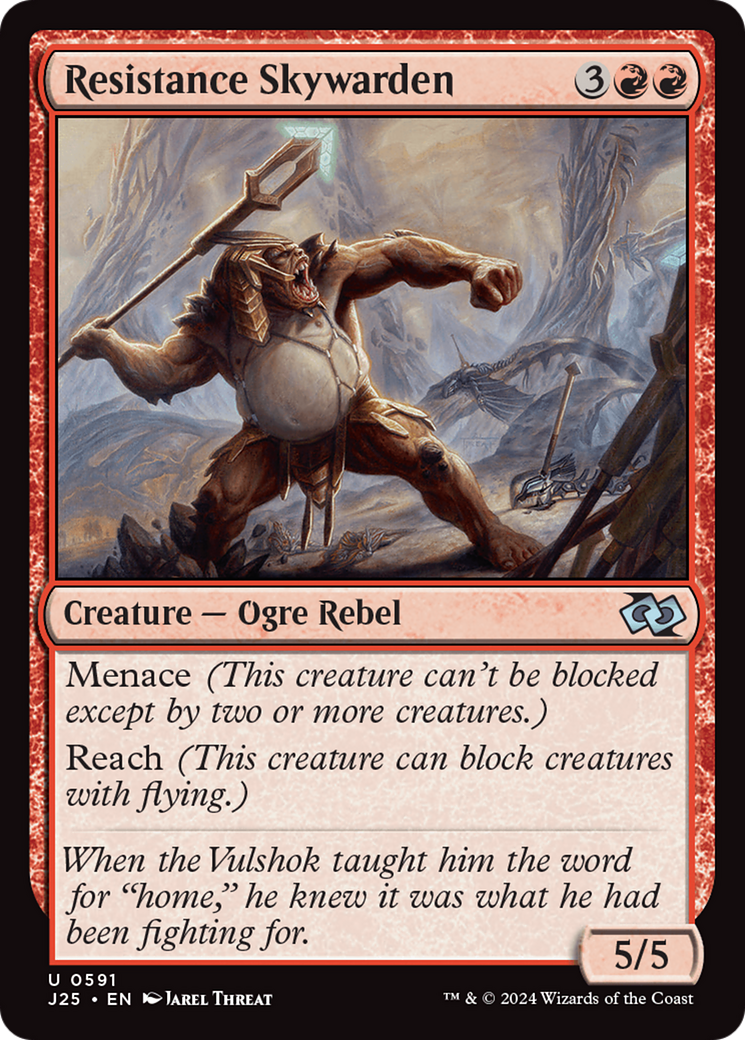 Resistance Skywarden - Uncommon Creature — Ogre Rebel card from Foundations Jumpstart
