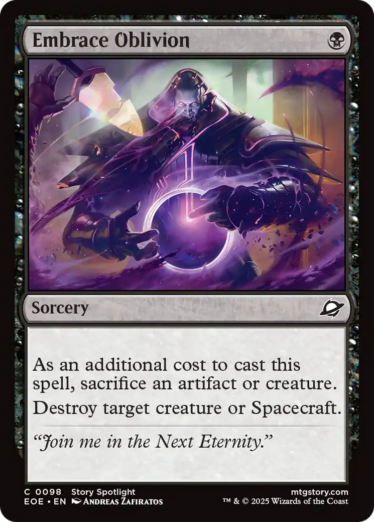 Embrace Oblivion - Common Sorcery card from Edge of Eternities