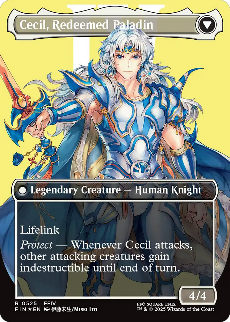 Back face of Cecil, Dark Knight // Cecil, Redeemed Paladin - Legendary Creature — Human Knight card