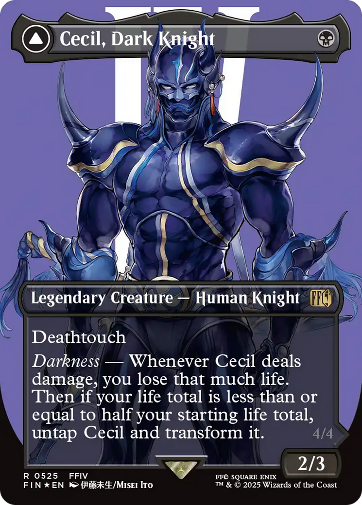 Cecil, Dark Knight // Cecil, Redeemed Paladin - Rare Legendary Creature — Human Knight card from Final Fantasy