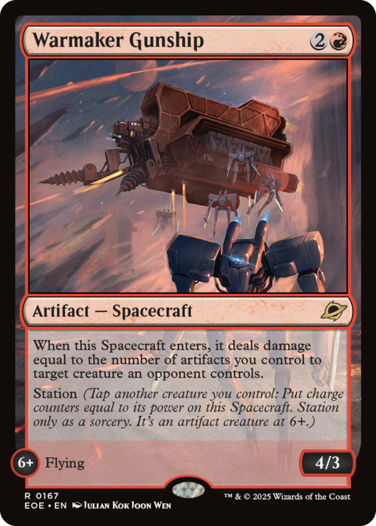 Warmaker Gunship - Rare Artifact — Spacecraft card from Edge of Eternities