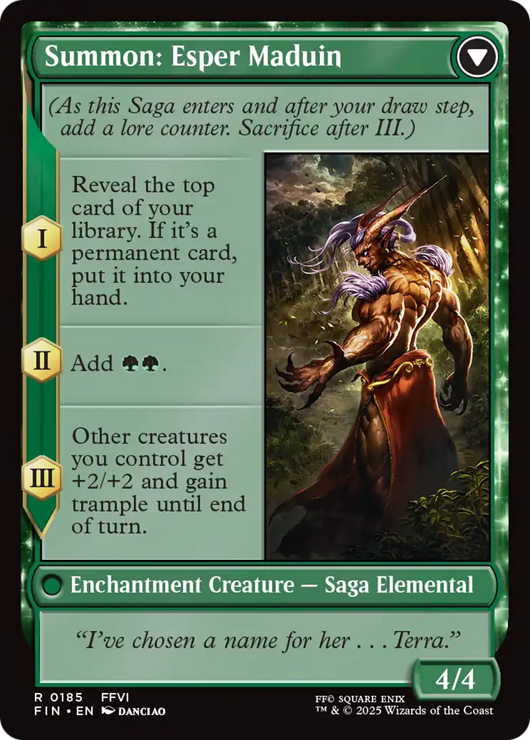 Back face of Esper Origins // Summon: Esper Maduin - Sorcery card