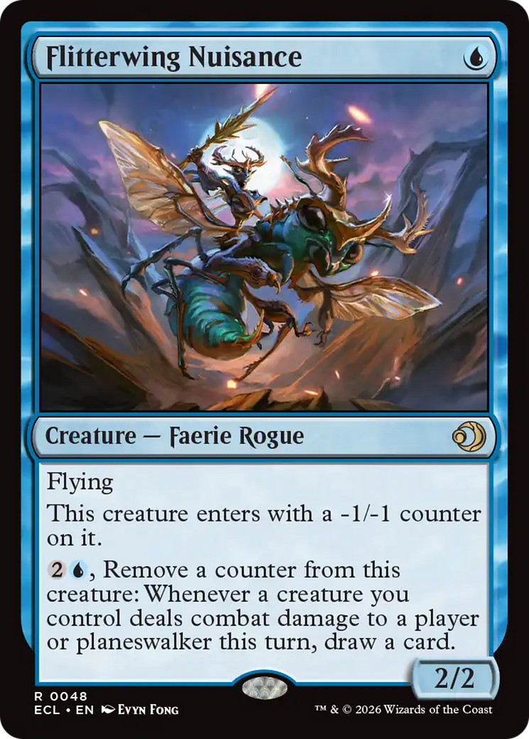 Flitterwing Nuisance - Rare Creature — Faerie Rogue card from Lorwyn Eclipsed