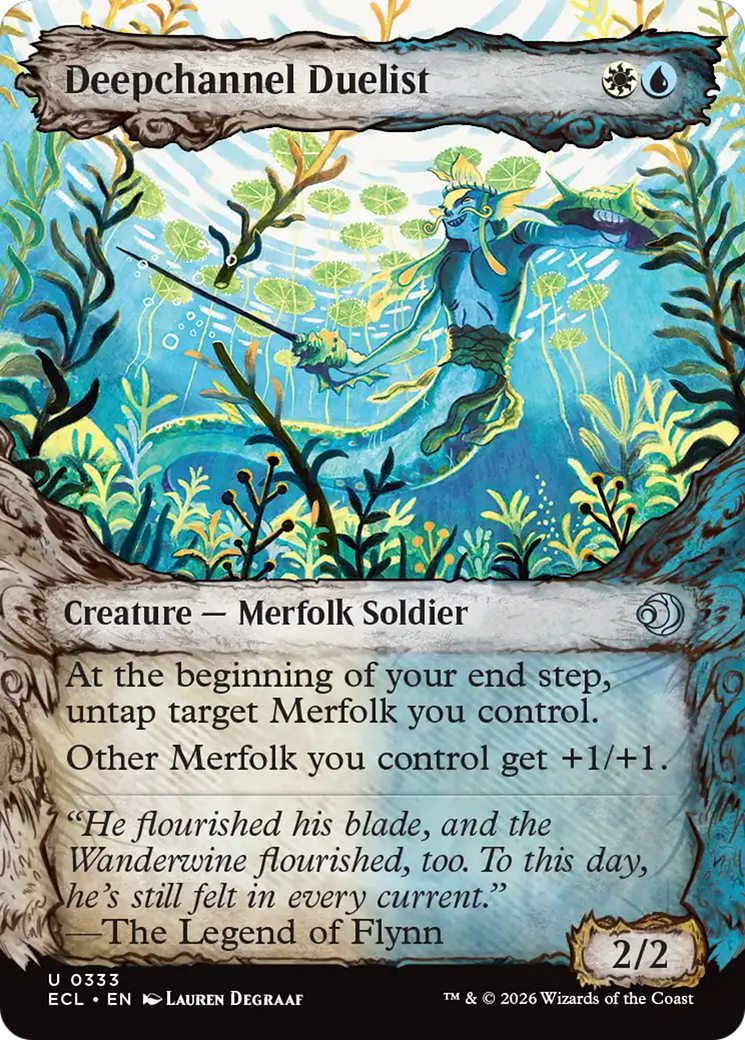 Deepchannel Duelist - Uncommon Creature — Merfolk Soldier card from Lorwyn Eclipsed