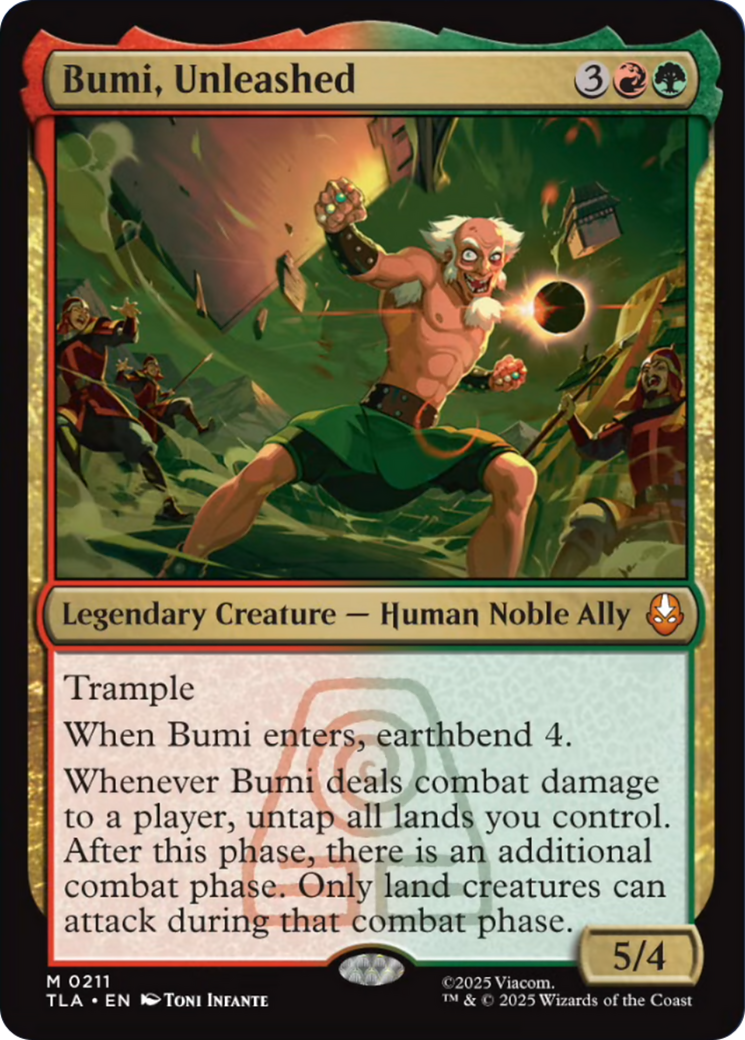 Bumi, Unleashed - Mythic Legendary Creature — Human Noble Ally card from Avatar: The Last Airbender