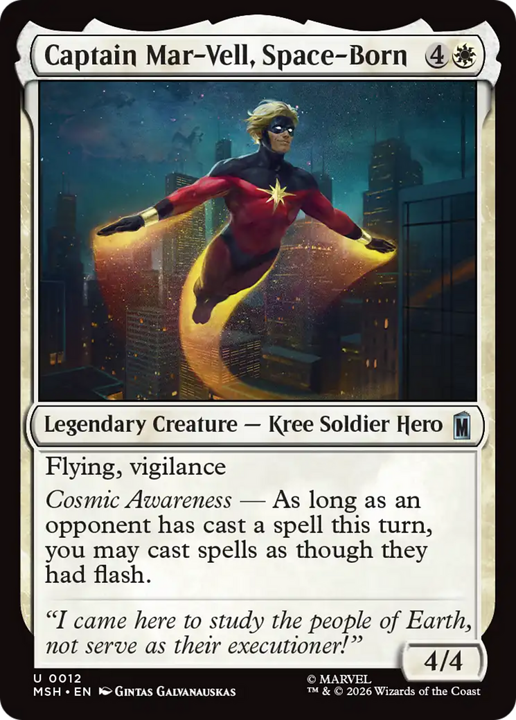 Captain Mar-Vell, Space-Born - Uncommon Legendary Creature — Kree Soldier Hero card from Marvel Super Heroes